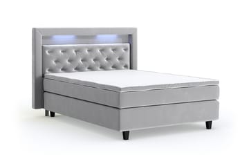 Romance Lyx Velvet Sängpaket 140x200 - Ljusgrå - Möbler - Säng - Kontinentalsäng