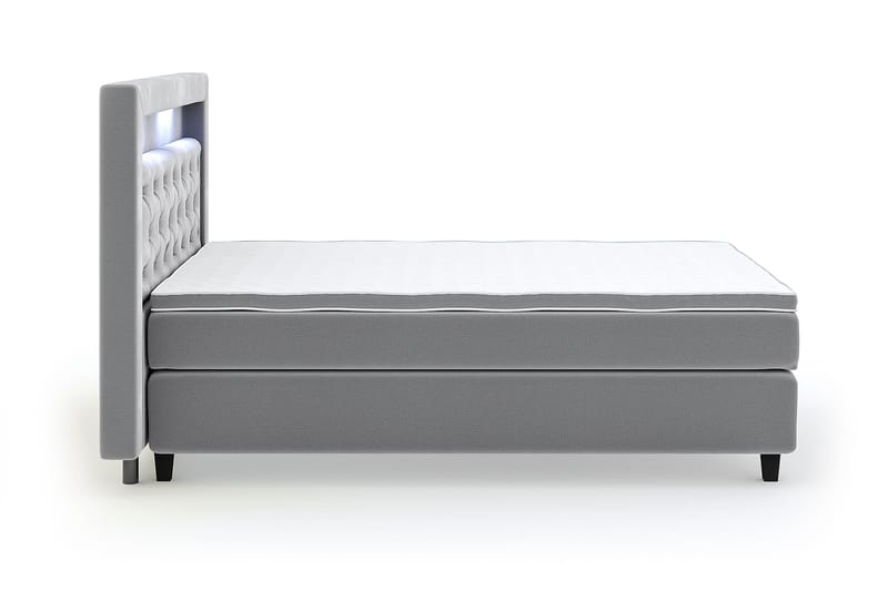 Romance Lyx Velvet Sängpaket 140x200 - Ljusgrå - Möbler - Säng - Kontinentalsäng