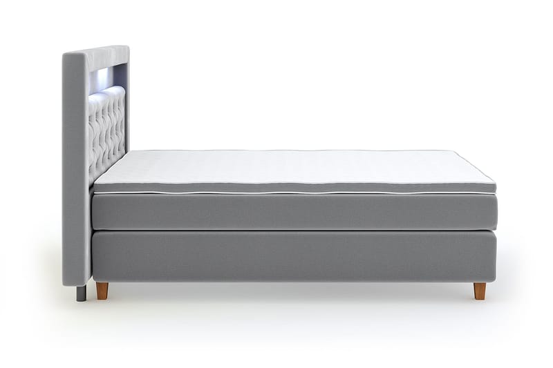 Romance Lyx Velvet Sängpaket 140x200 - Ljusgrå - Möbler - Säng - Kontinentalsäng