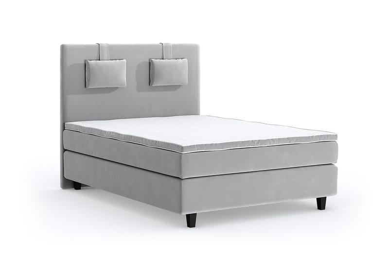 Romance Lyx Velvet Sängpaket 140x200 - Ljusgrå - Möbler - Säng - Kontinentalsäng