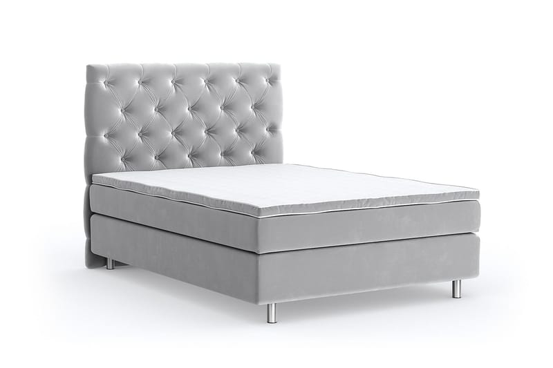 Romance Lyx Velvet Sängpaket 140x200 - Ljusgrå - Möbler - Säng - Kontinentalsäng