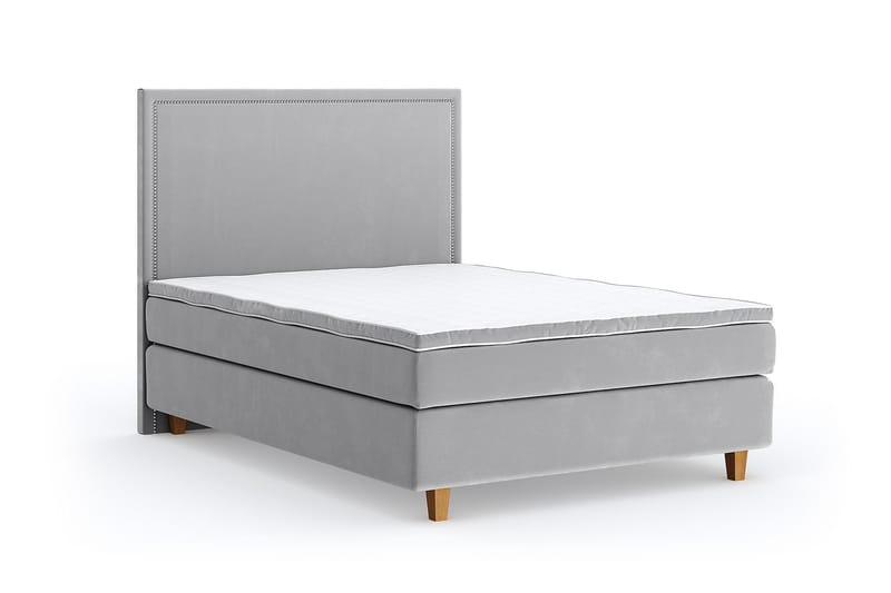 Romance Lyx Velvet Sängpaket 140x200 - Ljusgrå - Möbler - Säng - Kontinentalsäng