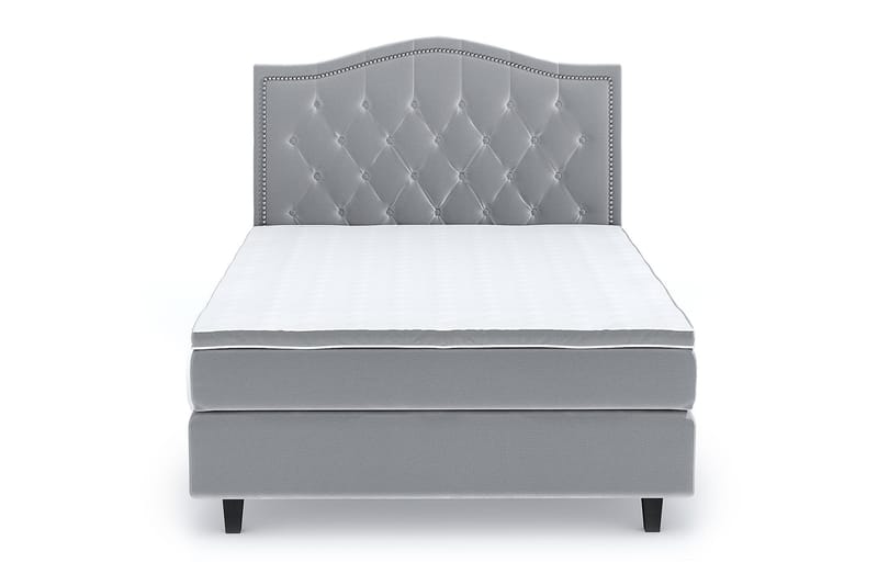 Romance Lyx Velvet Sängpaket 140x200 - Ljusgrå - Möbler - Säng - Kontinentalsäng