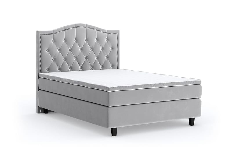 Romance Lyx Velvet Sängpaket 140x200 - Ljusgrå - Möbler - Säng - Kontinentalsäng