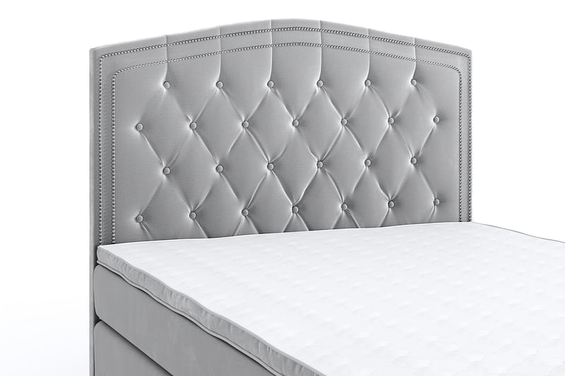 Romance Lyx Velvet Sängpaket 140x200 - Ljusgrå - Möbler - Säng - Kontinentalsäng