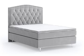 Romance Lyx Velvet Sängpaket 140x200 - Ljusgrå - Möbler - Säng - Kontinentalsäng