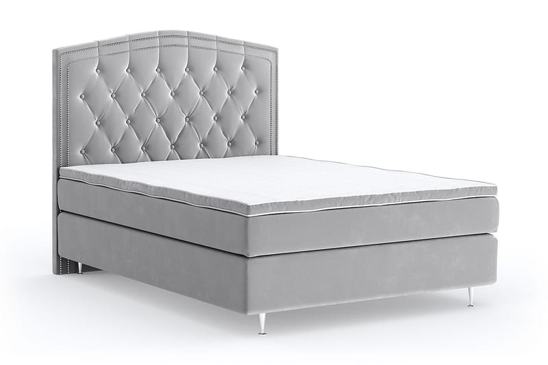 Romance Lyx Velvet Sängpaket 140x200 - Ljusgrå - Möbler - Säng - Kontinentalsäng