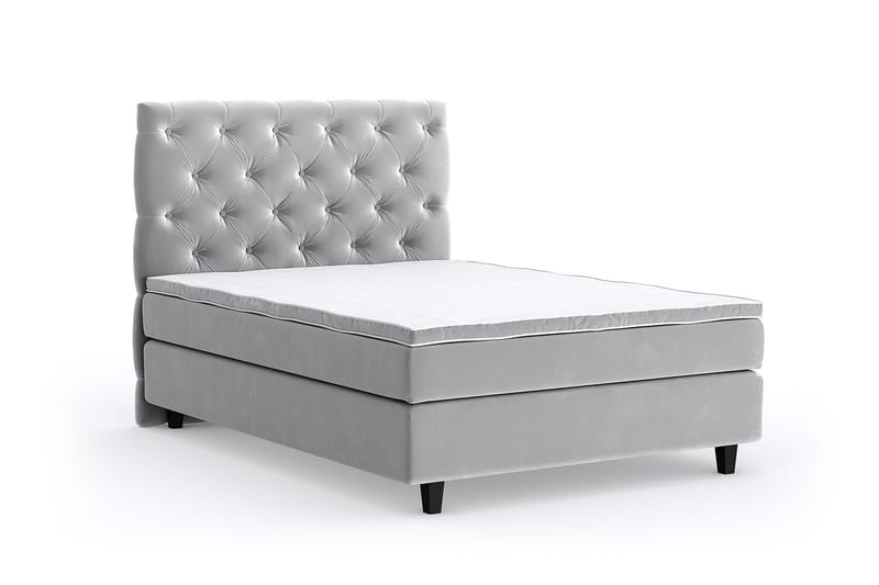 Romance Lyx Velvet Sängpaket 140x200 - Ljusgrå - Möbler - Säng - Kontinentalsäng