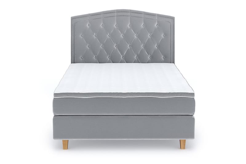 Romance Lyx Velvet Sängpaket 140x200 - Ljusgrå - Möbler - Säng - Kontinentalsäng