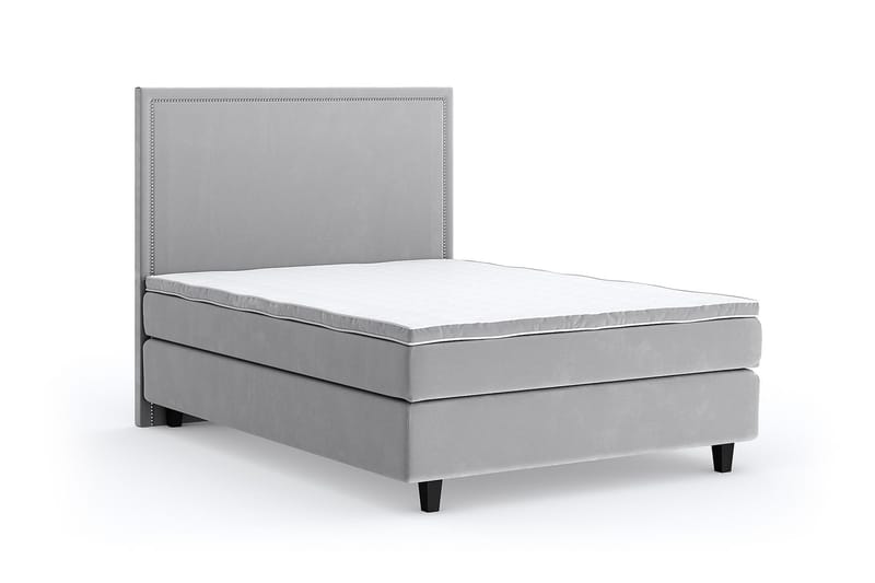 Romance Lyx Velvet Sängpaket 140x200 - Ljusgrå - Möbler - Säng - Kontinentalsäng