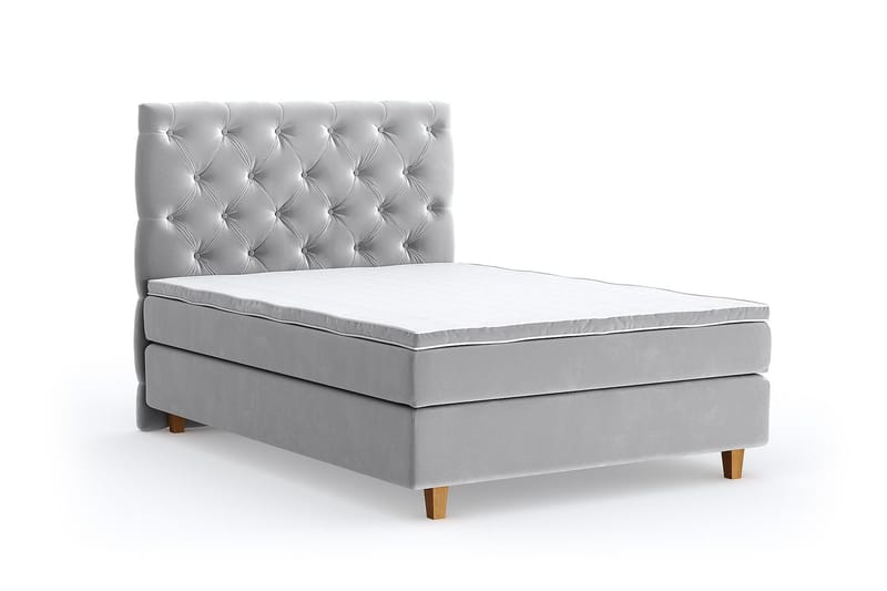 Romance Lyx Velvet Sängpaket 140x200 - Ljusgrå - Möbler - Säng - Kontinentalsäng