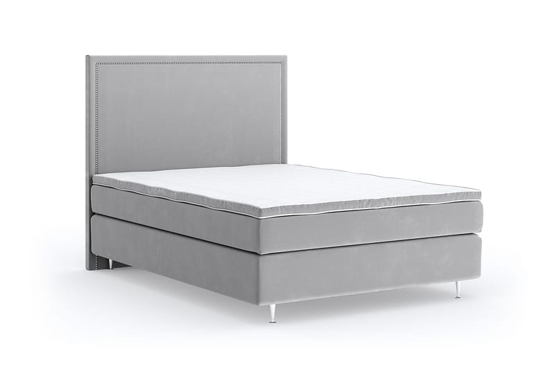 Romance Lyx Velvet Sängpaket 140x200 - Ljusgrå - Möbler - Säng - Kontinentalsäng
