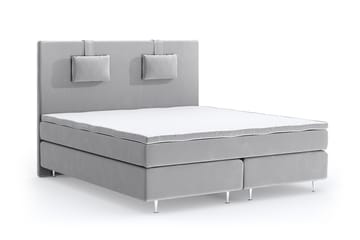 Romance Lyx Velvet Sängpaket 160x200 - Ljusgrå - Möbler - Säng - Kontinentalsäng