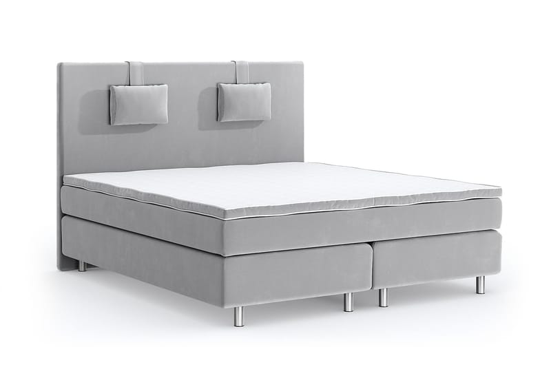 Romance Lyx Velvet Sängpaket 160x200 - Ljusgrå - Möbler - Säng - Kontinentalsäng