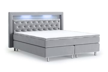 Romance Lyx Velvet Sängpaket 160x200 - Ljusgrå - Möbler - Säng - Kontinentalsäng
