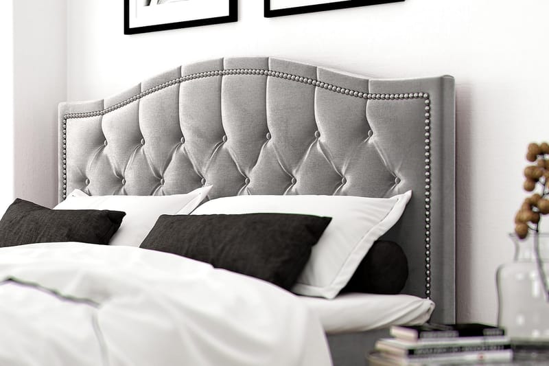 Romance Lyx Velvet Sängpaket 160x200 - Ljusgrå - Möbler - Säng - Kontinentalsäng