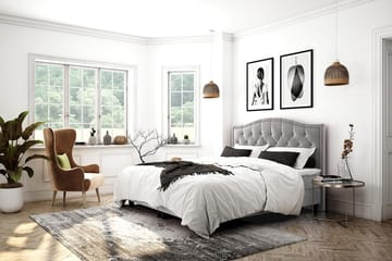 Romance Lyx Velvet Sängpaket 160x200 - Ljusgrå - Möbler - Säng - Kontinentalsäng