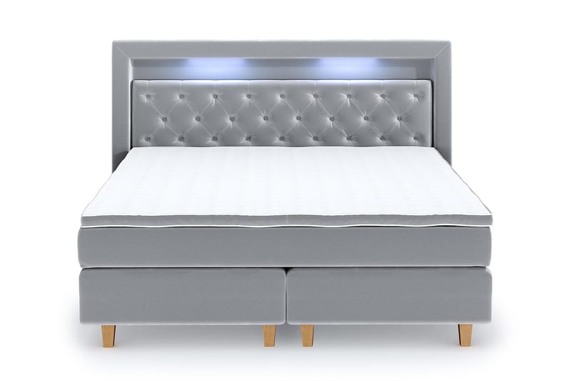 Romance Lyx Velvet Sängpaket 160x200 - Ljusgrå - Möbler - Säng - Kontinentalsäng