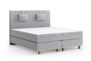 Romance Lyx Velvet Sängpaket 160x200 - Ljusgrå - Möbler - Säng - Kontinentalsäng