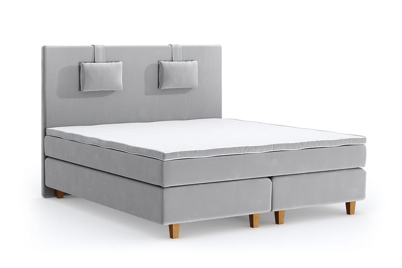 Romance Lyx Velvet Sängpaket 160x200 - Ljusgrå - Möbler - Säng - Kontinentalsäng
