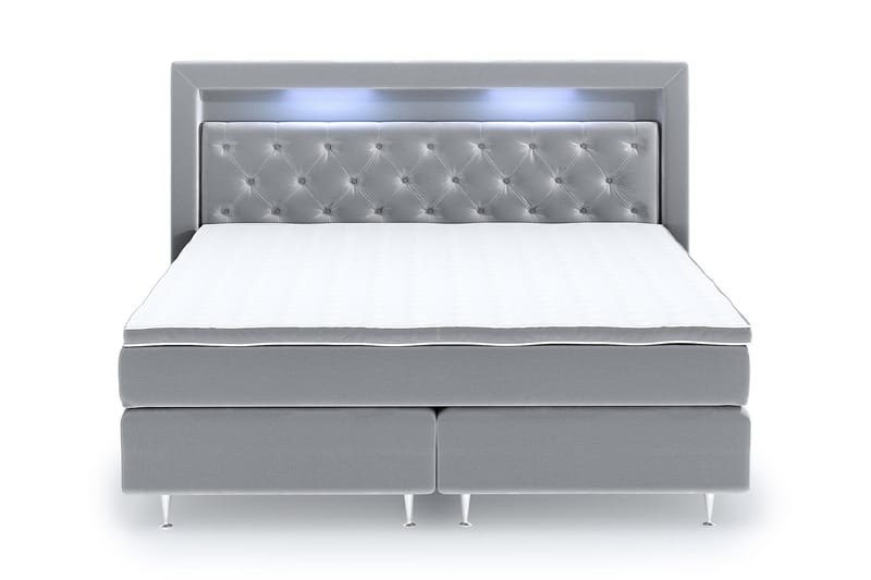 Romance Lyx Velvet Sängpaket 160x200 - Ljusgrå - Möbler - Säng - Kontinentalsäng
