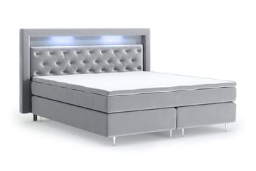 Romance Lyx Velvet Sängpaket 160x200 - Ljusgrå - Möbler - Säng - Kontinentalsäng