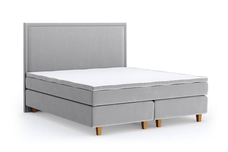 Romance Lyx Velvet Sängpaket 160x200 - Ljusgrå - Möbler - Säng - Kontinentalsäng