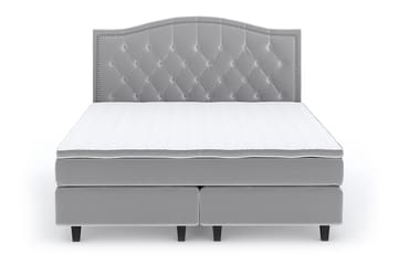 Romance Lyx Velvet Sängpaket 160x200 - Ljusgrå - Möbler - Säng - Kontinentalsäng