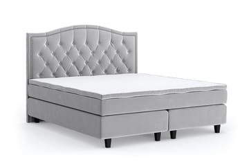 Romance Lyx Velvet Sängpaket 160x200 - Ljusgrå - Möbler - Säng - Kontinentalsäng