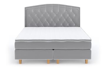 Romance Lyx Velvet Sängpaket 160x200 - Ljusgrå - Möbler - Säng - Kontinentalsäng