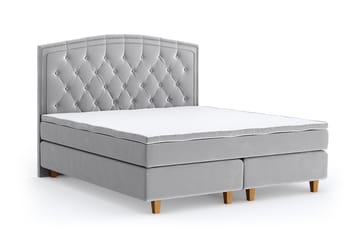 Romance Lyx Velvet Sängpaket 160x200 - Ljusgrå - Möbler - Säng - Kontinentalsäng