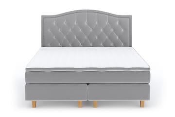 Romance Lyx Velvet Sängpaket 160x200 - Ljusgrå - Möbler - Säng - Kontinentalsäng