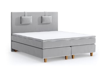 Romance Lyx Velvet Sängpaket 180x200 - Ljusgrå - Möbler - Säng - Kontinentalsäng