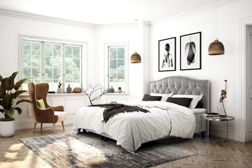 Romance Lyx Velvet Sängpaket 180x200 - Ljusgrå - Möbler - Säng - Kontinentalsäng