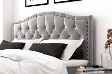 Romance Lyx Velvet Sängpaket 180x200 - Ljusgrå - Möbler - Säng - Kontinentalsäng