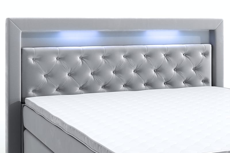 Romance Lyx Velvet Sängpaket 180x200 - Ljusgrå - Möbler - Säng - Kontinentalsäng