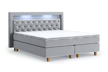 Romance Lyx Velvet Sängpaket 180x200 - Ljusgrå - Möbler - Säng - Kontinentalsäng
