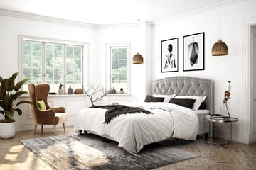 Romance Lyx Velvet Sängpaket 180x200 - Ljusgrå - Möbler - Säng - Kontinentalsäng