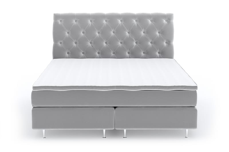 Romance Lyx Velvet Sängpaket 180x200 - Ljusgrå - Möbler - Säng - Kontinentalsäng