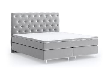 Romance Lyx Velvet Sängpaket 180x200 - Ljusgrå - Möbler - Säng - Kontinentalsäng