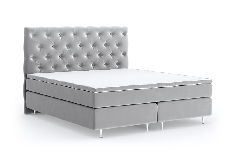 Romance Lyx Velvet Sängpaket 180x200 - Ljusgrå - Möbler - Säng - Kontinentalsäng