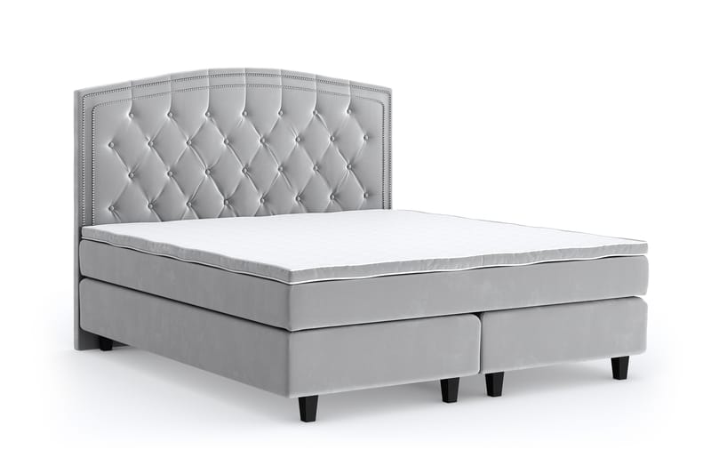 Romance Lyx Velvet Sängpaket 180x200 - Ljusgrå - Möbler - Säng - Kontinentalsäng