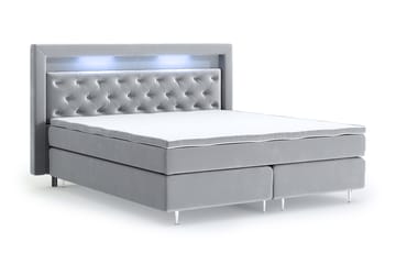 Romance Lyx Velvet Sängpaket 180x200 - Ljusgrå - Möbler - Säng - Kontinentalsäng
