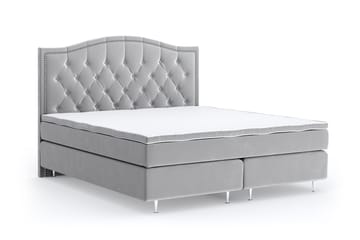 Romance Lyx Velvet Sängpaket 180x200 - Ljusgrå - Möbler - Säng - Kontinentalsäng