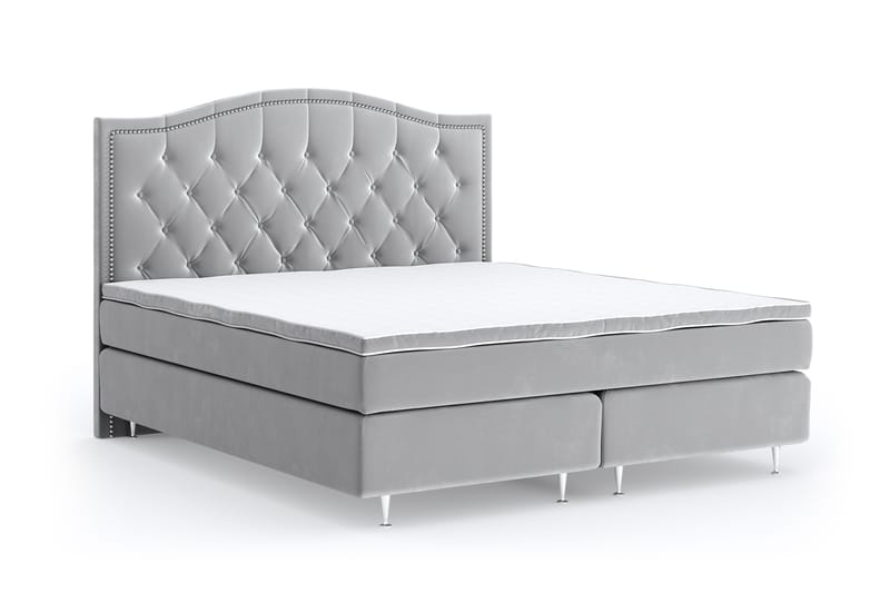 Romance Lyx Velvet Sängpaket 180x200 - Ljusgrå - Möbler - Säng - Kontinentalsäng