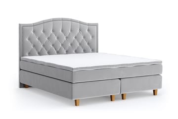 Romance Lyx Velvet Sängpaket 180x200 - Ljusgrå - Möbler - Säng - Kontinentalsäng