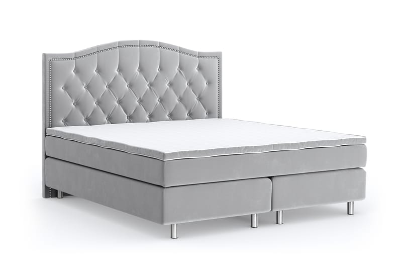 Romance Lyx Velvet Sängpaket 180x200 - Ljusgrå - Möbler - Säng - Kontinentalsäng