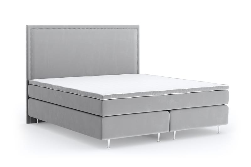 Romance Lyx Velvet Sängpaket 180x200 - Ljusgrå - Möbler - Säng - Kontinentalsäng