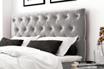 Romance Lyx Velvet Sängpaket 210x210 - Ljusgrå - Möbler - Säng - Kontinentalsäng