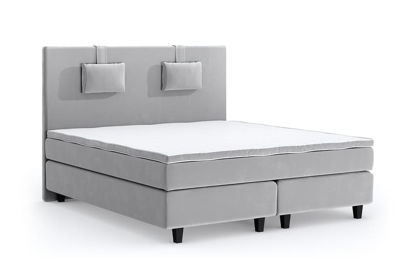 Romance Lyx Velvet Sängpaket 210x210 - Ljusgrå - Möbler - Säng - Kontinentalsäng